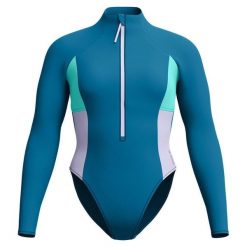 Damski Jednoczęściowy Kostium Kąpielowy Z Długim Rękawem Z Kolorowymi Wstawkami. Zielone stroje jednoczęściowe Speedo, bez wzorów, sportowe. Za 394.99 zł.