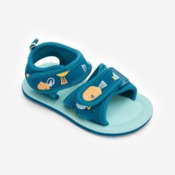 Second Life - Sandały basenowe dla malucha Nabaiji Fish - Stan Doskonały. Niebieskie sandały NABAIJI, bez wzorów, z materiału, bez obcasa, bez zapięcia. Za 33.99 zł.