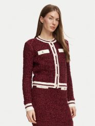 Guess Kardigan W6BR75 Z1764 Bordowy Regular Fit. Czerwone swetry Guess, xxl, z aplikacjami, bez ramiączek. Za 474.99 zł.