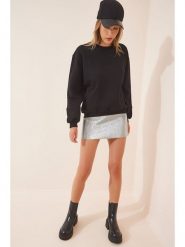 Happiness Istanbul Bluza w kolorze czarnym rozmiar: 40. Czarne bluzy Happiness Istanbul, bez wzorów, z bawełny, bez kaptura. Za 52.92 zł.