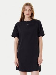 Nike Sukienka codzienna DV7882 Czarny Relaxed Fit. Czarne sukienki Nike, na co dzień, s, bez wzorów, z bawełny, bez kołnierzyka, bez ramiączek, proste. Za 229.99 zł.