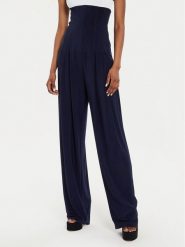 NORMA KAMALI Spodnie palazzo KK2247PLE96951 Granatowy Wide Leg. Niebieskie spodnie materiałowe Norma Kamali, bez wzorów, z materiału. Za 669.99 zł.
