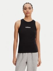 Adidas Top Essentials Linear JC5798 Czarny Slim Fit. Czarne topy adidas, l, bez wzorów, z bawełny, bez kołnierzyka, bez ramiączek. Za 59.99 zł.