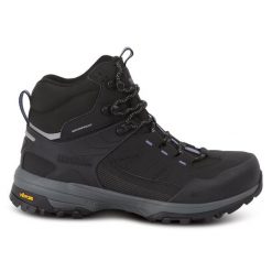 Buty damskie trekkingowe wysokie z membraną Regen Vibram. Czarne buty trekkingowe Regatta, z gumy, bez zapięcia. W wyprzedaży za 499.99 zł.