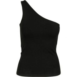 Damski klasyczny, miejski, podstawowy crop top. Czarne topy Urban Classics, bez wzorów, klasyczne, bez kołnierzyka, bez ramiączek. Za 93.00 zł.