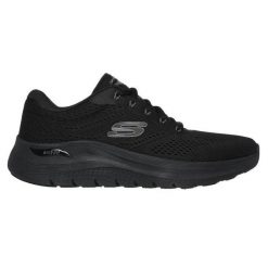 Buty Skechers Slip-ins Arch fit 2.0 - Easy Chic 150066-BBK czarne. Czarne buty treningowe na lato, bez wzorów, z syntetyku, bez zapięcia. Za 708.71 zł.