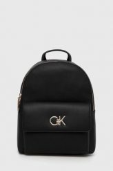 Calvin Klein plecak damski kolor czarny mały gładki. Czarne plecaki Calvin Klein, bez wzorów, z włókna, do ręki, bez dodatków. Za 749.99 zł.