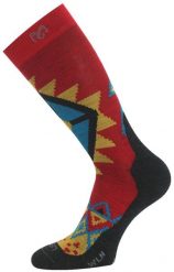 Skarpety merino WLN. Czerwone skarpetki LASTING, bez wzorów, z elastanu. Za 48.90 zł.