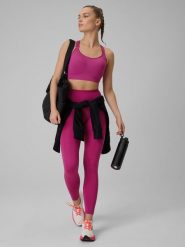 4F Legginsy treningowe szybkoschnące damskie - różowe M. Czerwone legginsy 4f, bez wzorów. Za 119.99 zł.