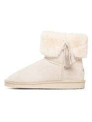ISLAND BOOT Botki zimowe "Cinnamon" w kolorze kremowym rozmiar: 38. Brązowe botki Island Boot, bez wzorów, z materiału, bez obcasa, bez zapięcia. Za 140.53 zł.