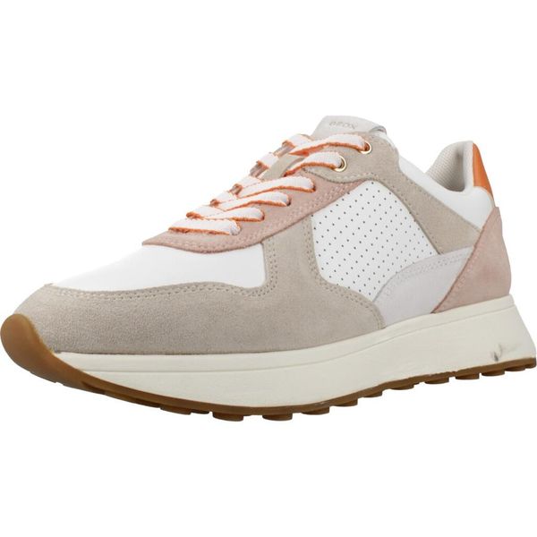 Buty GEOX D AMABEL Biały. Białe buty trekkingowe Geox, bez wzorów, z tkaniny, bez zapięcia, trekkingowe. Za 306.99 zł.