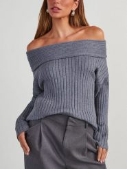 Milan Kiss Sweter w kolorze szarym rozmiar: S. Szare swetry Milan Kiss, s, bez wzorów, prążkowane, bez ramiączek. Za 158.95 zł.