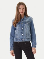 Guess Jeans Kurtka jeansowa W6GN14 D0971 Niebieski Regular Fit. Niebieskie kurtki Guess Jeans, l, z aplikacjami, z jeansu, bez kaptura. Za 1,179.00 zł.