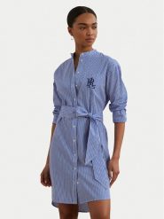 LAUREN RALPH LAUREN Sukienka koszulowa 200963845001 Niebieski Straight Fit. Niebieskie sukienki Lauren Ralph Lauren, bez wzorów, z bawełny, bez kołnierzyka, bez ramiączek, koszulowe. Za 1,249.00 zł.