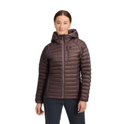 Kurtka puchowa damska z kapturem Black Diamond Deploy 0,1. Fioletowe kurtki Black Diamond, bez wzorów, z puchu, sportowe, z kapturem. Za 1,490.00 zł.