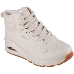 Buty do chodzenia damskie Skechers Stand High. Brązowe buty treningowe Skechers, bez wzorów, z materiału, bez zapięcia, trekkingowe. Za 390.00 zł.
