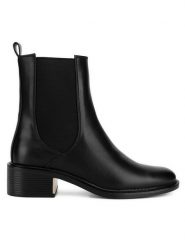 DeeZee Sztyblety HY2T609 Czarny. Czarne botki DeeZee, bez wzorów, bez obcasa, na słupku, bez zapięcia. Za 135.99 zł.