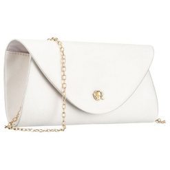 Biała kopertówka damska wykonana z tkaniny syntetycznej zawieszona na łańcuszku Rovicky R-XS029-3. Białe kopertówki ROVICKY, bez wzorów, z syntetyku, bez dodatków. Za 45.00 zł.