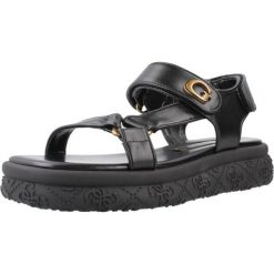 Sandały GUESS FLJLAN ELE03 Czarny. Czarne sandały Guess, z aplikacjami, z syntetyku, sportowe, bez obcasa, bez zapięcia. Za 540.99 zł.