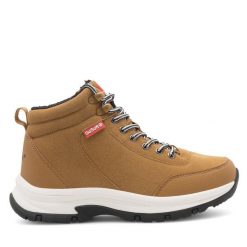 Botki Go Soft. Brązowe botki GO SOFT, bez wzorów, bez obcasa, na płaskiej podeszwie, bez zapięcia. Za 129.99 zł.