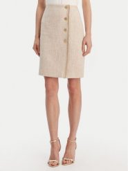 Luisa Spagnoli Spódnica ołówkowa Tanzania 543169 Beżowy Regular Fit. Brązowe spódnice Luisa Spagnoli, bez wzorów, z bawełny, ołówkowe. Za 1,129.00 zł.