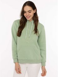 Zwillingsherz Bluza w kolorze zielonym rozmiar: L/XL. Zielone bluzy Zwillingsherz, l, bez wzorów, bez ramiączek, z kapturem. Za 165.99 zł.