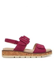 Caprice Sandały 9-28714-44 Różowy. Czerwone sandały Caprice, bez wzorów, ze skóry, bez obcasa, na płaskiej podeszwie, bez zapięcia. Za 219.99 zł.