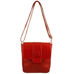 Torebka skórzana damska listonoszka DAN-A T123A czerwona. Czerwone shopper bag DAN-A, bez wzorów, ze skóry, eleganckie, bez dodatków. Za 239.99 zł.