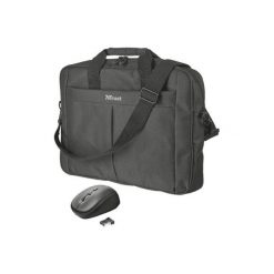 Torba do notebooka TRUST Primo 16 cali Czarny (21685) + mysz bezprzewodowa. Czarne torby na laptopa TRUST, bez wzorów, na ramię. Za 89.00 zł.