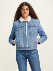 Levi´s Kurtka dżinsowa w kolorze błękitnym rozmiar: XXS. Niebieskie kurtki s, z aplikacjami, z bawełny, bez kaptura. Za 260.35 zł.