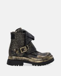 ZŁOTE BOTKI DAMSKIE B51213 OTTONE. Żółte botki Venezia, bez wzorów, ze skóry, bez obcasa, bez zapięcia. Za 959.00 zł.