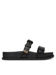 Armani Exchange Klapki XW002575 AF21266 UC001 Czarny. Czarne klapki Armani Exchange, bez wzorów, ze skóry, bez obcasa, bez zapięcia. Za 609.99 zł.