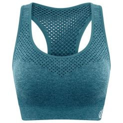 Damski top Dare2B Dont Sweat It ciemnoniebieski. Niebieskie biustonosze sportowe Dare 2b, bez wzorów, z elastanu, na fitness i siłownię. W wyprzedaży za 84.99 zł.
