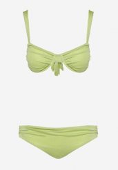 Jasnozielone Dwuczęściowe Bikini Biustonosz Wiązany na Plecach Majtki Typu Figi Tiamanis. Zielone bikini Born2be, bez wzorów. Za 139.99 zł.