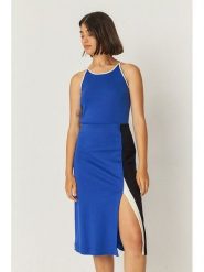 SKFK Spódnica "Baiza" w kolorze niebieskim rozmiar: 40. Niebieskie spódnice SKFK, na co dzień, bez wzorów, z bawełny, midi, proste. Za 152.99 zł.