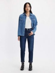 Levi's Dżinsy "501" - Tapered fit - w kolorze granatowym rozmiar: W25/28. Niebieskie jeansy Levi's, s, z aplikacjami, klasyczne, z podwyższonym stanem. Za 193.24 zł.