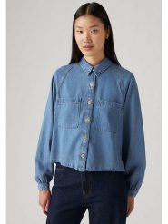 Levi's Bluzka dżinsowa w kolorze niebieskim rozmiar: XL. Niebieskie bluzki Levi's, s, bez wzorów, z bawełny, bez kołnierzyka, bez ramiączek. Za 137.95 zł.