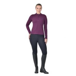 Damska bluza jeździecka z długim rękawem z meshu Dublin. Fioletowe bluzy DUBLIN, m, bez wzorów, z materiału, bez kaptura, do jazdy konnej. Za 346.00 zł.