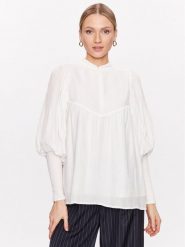 Bruuns Bazaar Bluzka Viola Leah BBW3155 Biały Regular Fit. Białe bluzki Bruuns Bazaar, bez wzorów, z bawełny, bez kołnierzyka, bez ramiączek. Za 379.99 zł.
