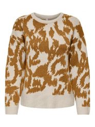 ONLY Sweter w kolorze jasnobrązowo-beżowym rozmiar: XS. Brązowe swetry ONLY, xs, bez wzorów, ze splotem, bez ramiączek. Za 113.63 zł.