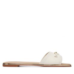 Klapki Aldo. Białe klapki Aldo, bez wzorów, bez obcasa, bez zapięcia. Za 229.99 zł.