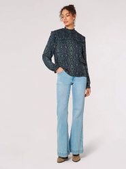 Apricot Bluzka w kolorze granatowym rozmiar: XS. Niebieskie bluzki Apricot, xs, bez wzorów, z wiskozy, bez kołnierzyka, bez ramiączek. Za 69.58 zł.