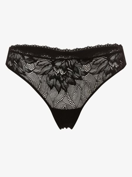 Calvin Klein Stringi Kobiety Sztuczne włókno czarny, XS. Czarne stringi Calvin Klein, bez wzorów, z koronki. Za 119.95 zł.