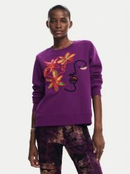 Desigual Bluza Lady 24WWSK16 Fioletowy Regular Fit. Fioletowe bluzy Desigual, xl, bez wzorów, z bawełny, bez kaptura. Za 229.99 zł.