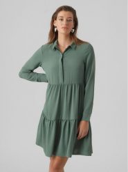 Vero Moda Sukienka codzienna Inge 10293730 Zielony Regular Fit. Zielone sukienki Vero Moda, na co dzień, m, bez wzorów, z syntetyku, bez kołnierzyka, bez ramiączek, proste. Za 99.99 zł.