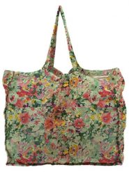 Really Nice Things Shopper bag "Green Garden" w kolorze zielono-jasnoróżowym - 50 x 40 x 7 cm rozmiar: onesize. Różowe shopper bag Really Nice Things, bez wzorów, z materiału, na ramię, bez dodatków. Za 131.74 zł.