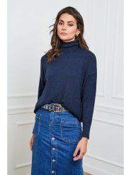 So Cachemire Golf "Elona" w kolorze granatowym rozmiar: S. Niebieskie swetry So Cachemire, s, bez wzorów, z kaszmiru, bez ramiączek. Za 262.29 zł.