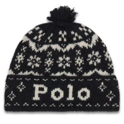 Czapka Polo Ralph Lauren. Czarne czapki zimowe Polo Ralph Lauren, bez wzorów. Za 549.99 zł.