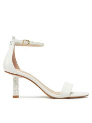 Liu Jo Sandały SA5049 P0062 Biały. Białe sandały Liu Jo, bez wzorów, ze skóry, bez obcasa, na szpilce, bez zapięcia. Za 509.99 zł.