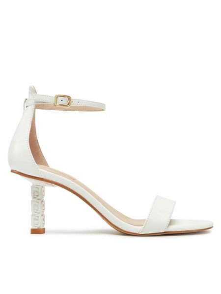 Liu Jo Sandały SA5049 P0062 Biały. Białe sandały Liu Jo, bez wzorów, ze skóry, bez obcasa, na szpilce, bez zapięcia. Za 509.99 zł.